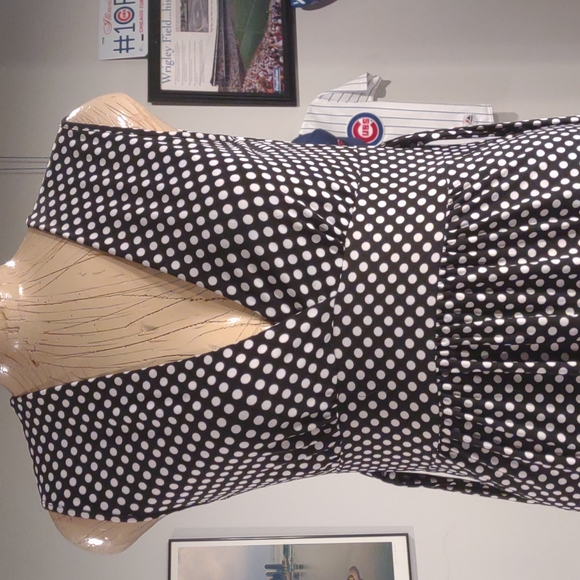 Black and White Polka Dot Sleeveless Dress Size M - Picture 3 of 9